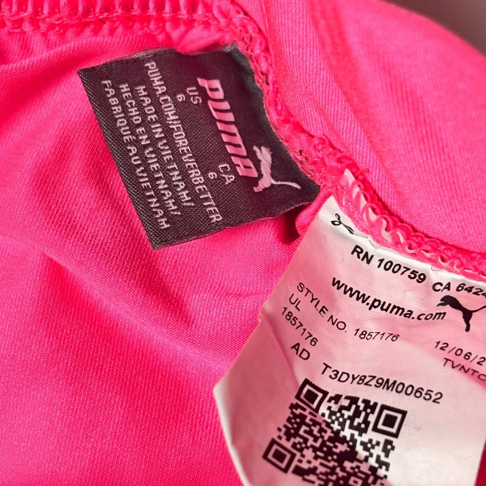 Puma Girls 2 Piece Activewear Set Grey Rainbow Logo Shirt Pink Skort Size 6 - Picture 5 of 7
